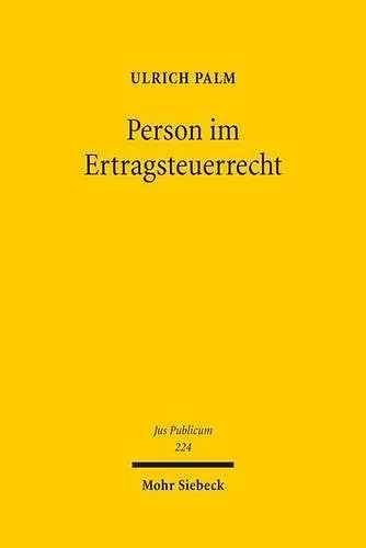 Person im Ertragsteuerrecht cover