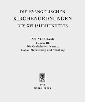 Die evangelischen Kirchenordnungen des XVI. Jahrhunderts cover