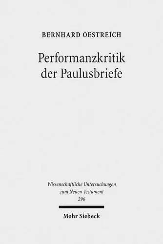 Performanzkritik der Paulusbriefe cover