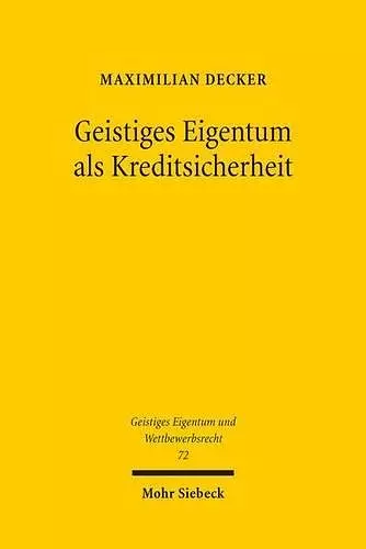 Geistiges Eigentum als Kreditsicherheit cover
