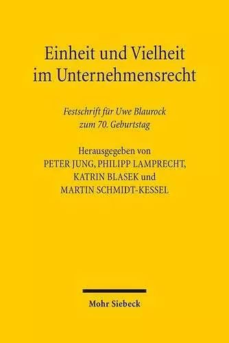 Einheit und Vielheit im Unternehmensrecht cover