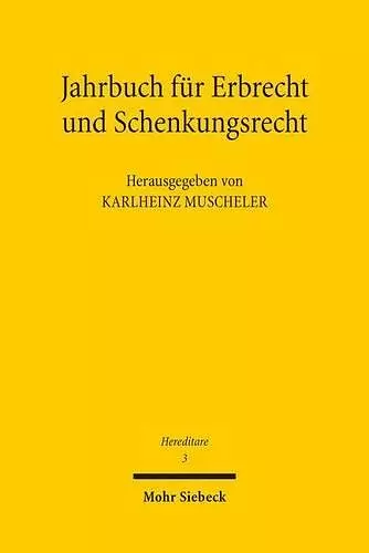 Jahrbuch für Erbrecht und Schenkungsrecht cover