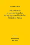 Die coniunctio in testamentarischen Verfügungen des klassischen römischen Rechts cover