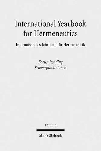 International Yearbook for Hermeneutics / Internationales Jahrbuch für Hermeneutik cover