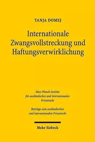 Internationale Zwangsvollstreckung und Haftungsverwirklichung cover