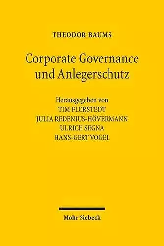 Corporate Governance und Anlegerschutz cover