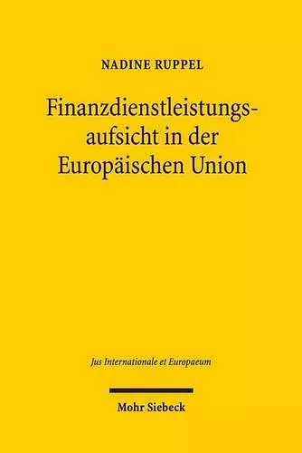 Finanzdienstleistungsaufsicht in der Europäischen Union cover