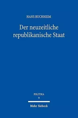 Der neuzeitliche republikanische Staat cover