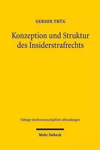 Konzeption und Struktur des Insiderstrafrechts cover