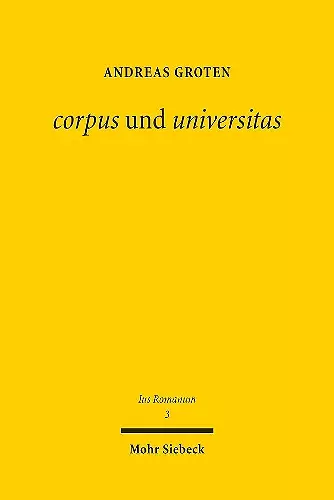 corpus und universitas cover