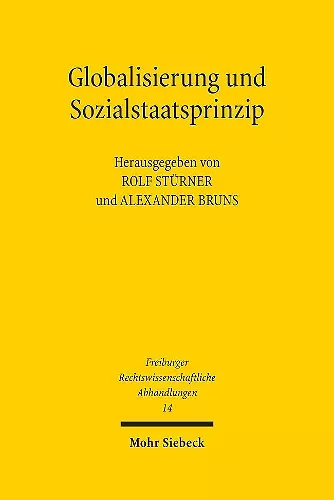 Globalisierung und Sozialstaatsprinzip cover