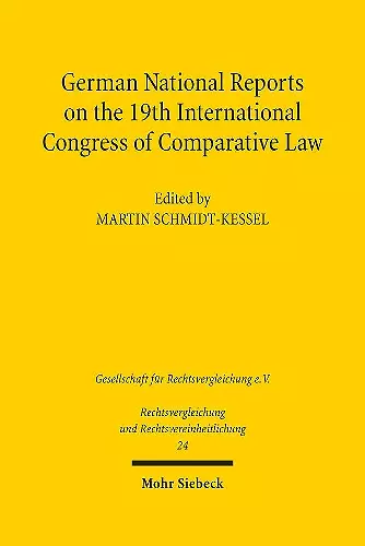 German National Reports on the 19th International Congress of Comparative Law cover