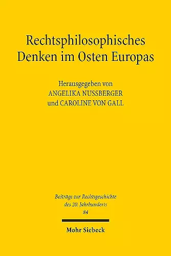 Rechtsphilosophisches Denken im Osten Europas cover