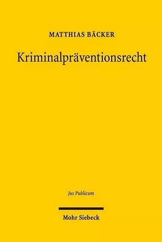 Kriminalpräventionsrecht cover