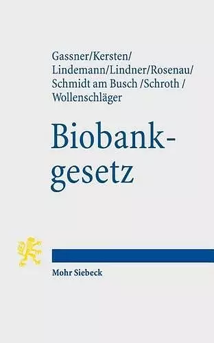 Biobankgesetz cover