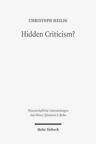 Hidden Criticism? cover