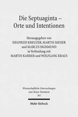 Die Septuaginta - Orte und Intentionen cover