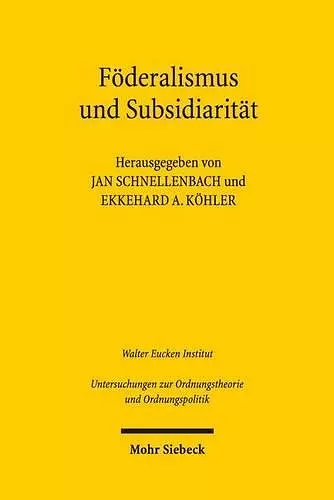 Föderalismus und Subsidiarität cover