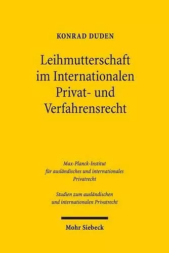 Leihmutterschaft im Internationalen Privat- und Verfahrensrecht cover