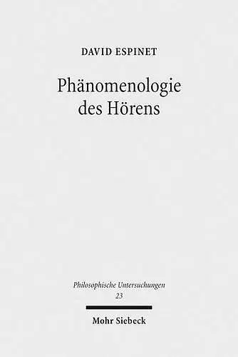 Phänomenologie des Hörens cover