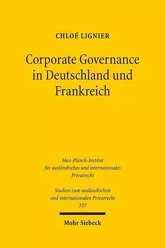 Corporate Governance in Deutschland und Frankreich cover