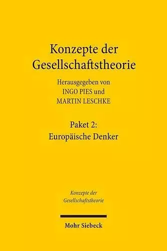 Konzepte der Gesellschaftstheorie: Europäische Denker cover