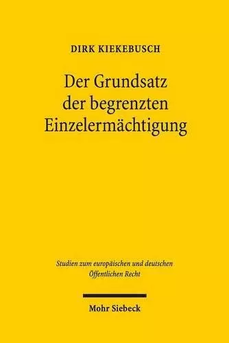 Der Grundsatz der begrenzten Einzelermächtigung cover