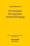 Der Grundsatz der begrenzten Einzelermächtigung cover