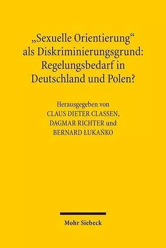 "Sexuelle Orientierung" als Diskriminierungsgrund: Regelungsbedarf in Deutschland und Polen? cover