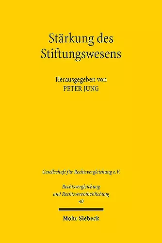 Stärkung des Stiftungswesens cover