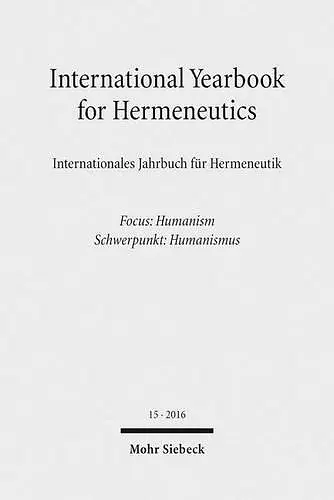 International Yearbook for Hermeneutics / Internationales Jahrbuch für Hermeneutik cover