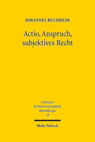 Actio, Anspruch, subjektives Recht cover