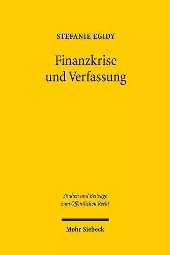 Finanzkrise und Verfassung cover