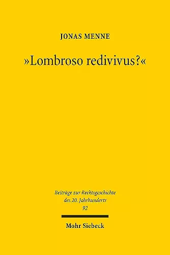 "Lombroso redivivus?" cover