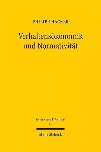 Verhaltensökonomik und Normativität cover