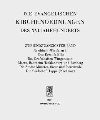 Die evangelischen Kirchenordnungen des XVI. Jahrhunderts cover