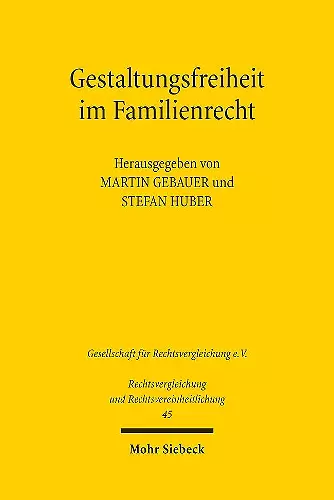 Gestaltungsfreiheit im Familienrecht cover