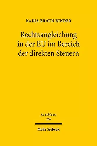 Rechtsangleichung in der EU im Bereich der direkten Steuern cover