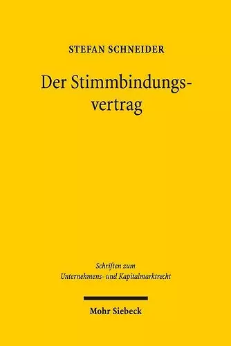 Der Stimmbindungsvertrag cover