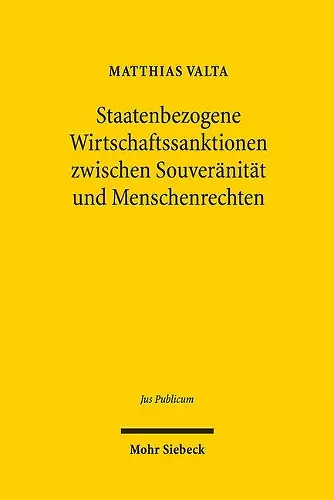 Staatenbezogene Wirtschaftssanktionen zwischen Souveränität und Menschenrechten cover