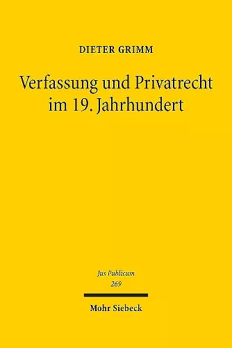 Verfassung und Privatrecht im 19. Jahrhundert cover