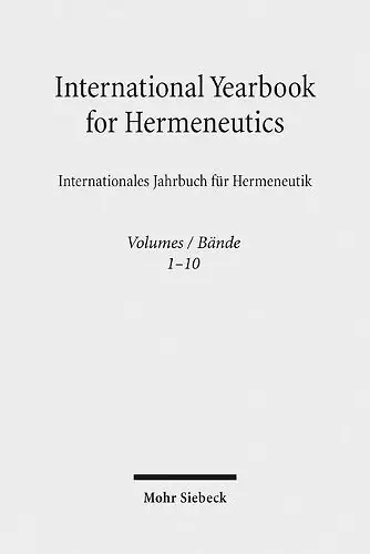 International Yearbook for Hermeneutics / Internationales Jahrbuch für Hermeneutik cover