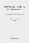 International Yearbook for Hermeneutics / Internationales Jahrbuch für Hermeneutik cover