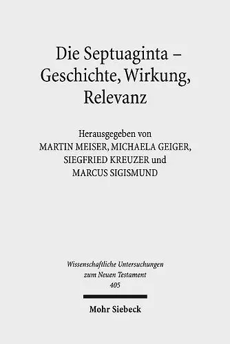 Die Septuaginta - Geschichte, Wirkung, Relevanz cover