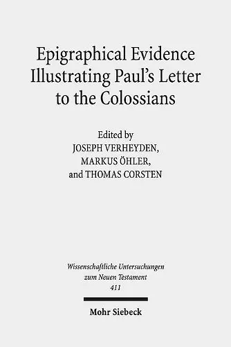 Epigraphical Evidence Illustrating Paul's Letter to the Colossians cover