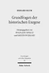 Grundfragen der historischen Exegese cover