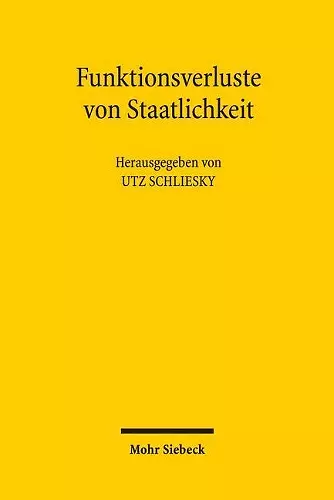 Funktionsverluste von Staatlichkeit cover