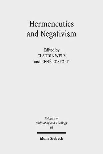 Hermeneutics and Negativism cover