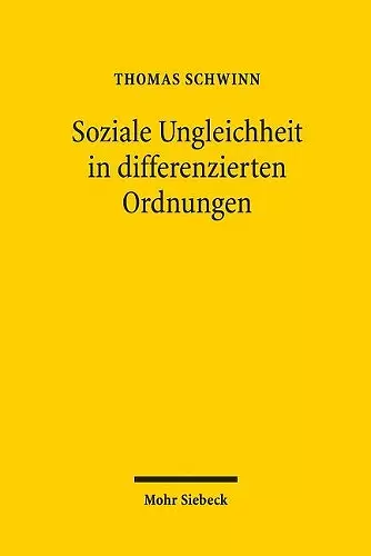 Soziale Ungleichheit in differenzierten Ordnungen cover