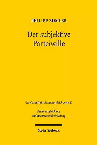 Der subjektive Parteiwille cover